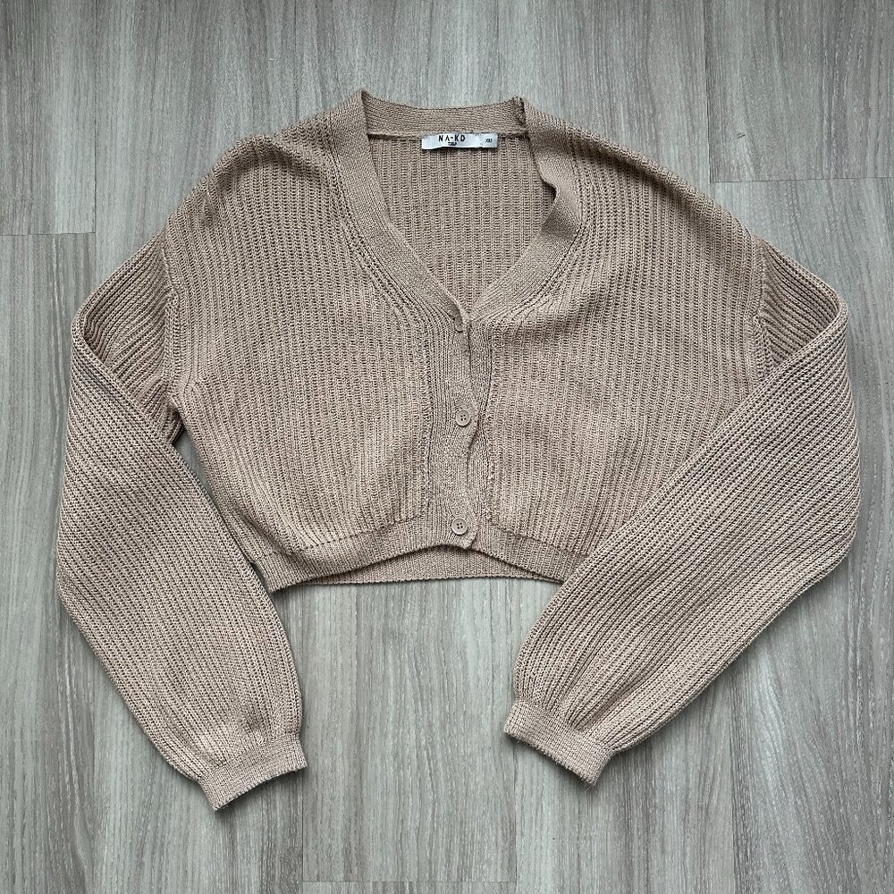 NA-KD Reborn Volume Sleeve Buttoned Cardigan XXS
